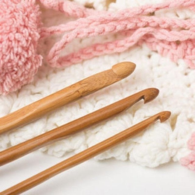 Bamboo Crochet Hooks Set (12 pcs 3.0mm to 10.0mm)