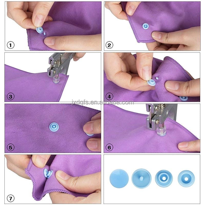 Kit de pinces pour boutons-pression, Comprend des boutons-pression en plastique et des outils d'installation