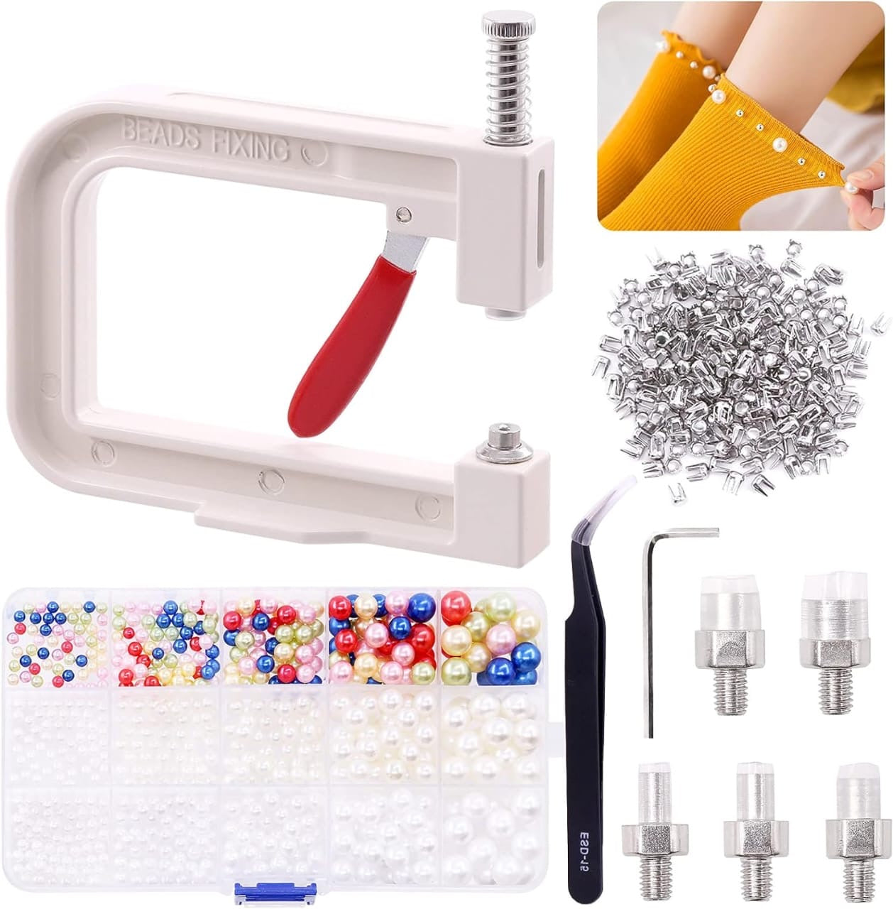 Machine manuelle de fixation de perles