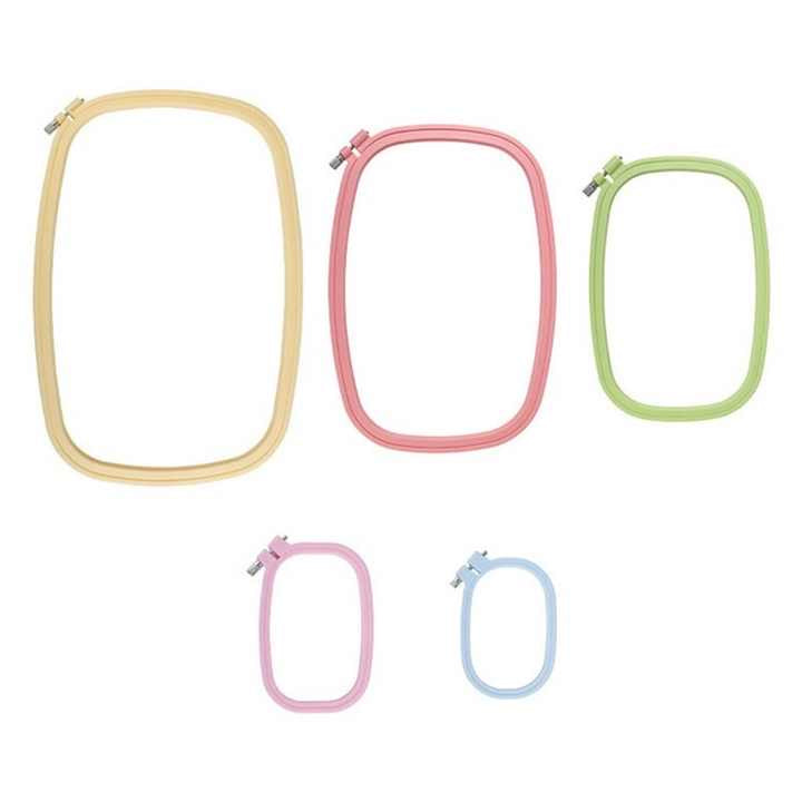 Cercles à broder carrés en plastique (5 pièces)