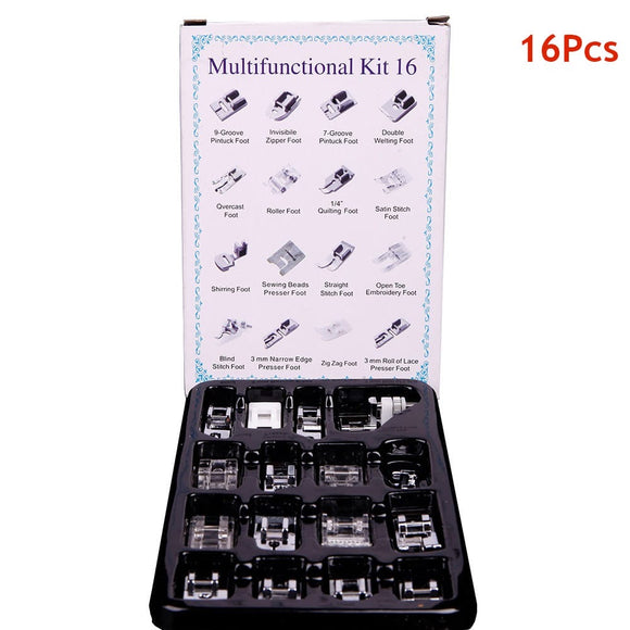 16-piece 32-piece multifunctional sewing machine presser foot kit.