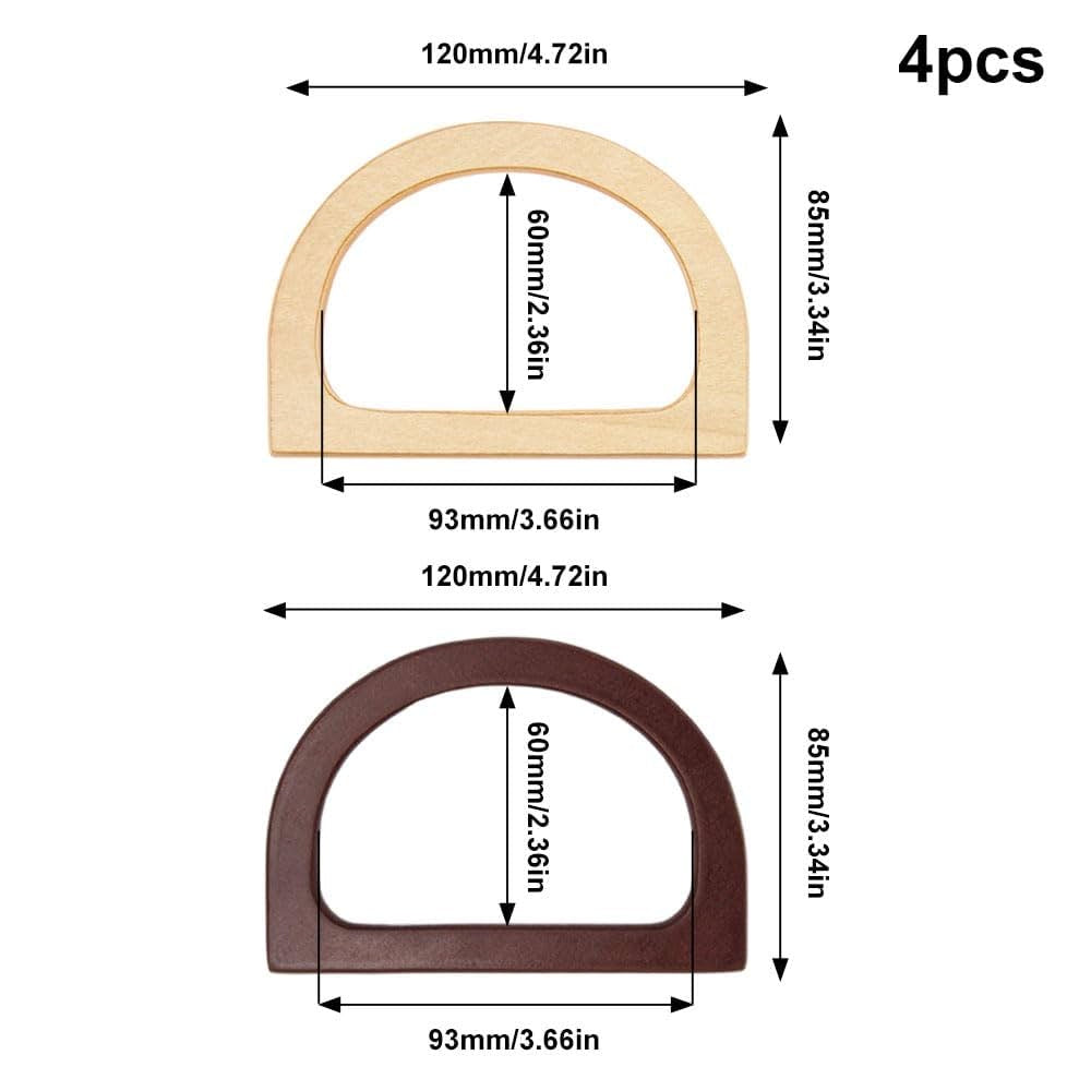حقيبة يد بمقبض خشبي 12 × 8.5 سم  - 0