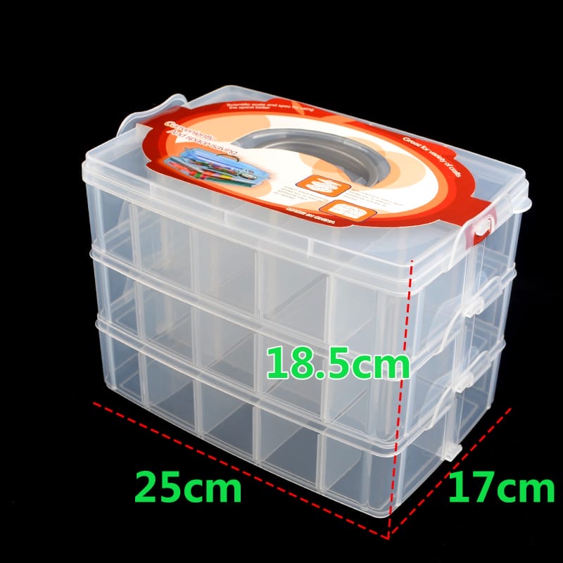 3-Layer Craft Box Organizer With Handle