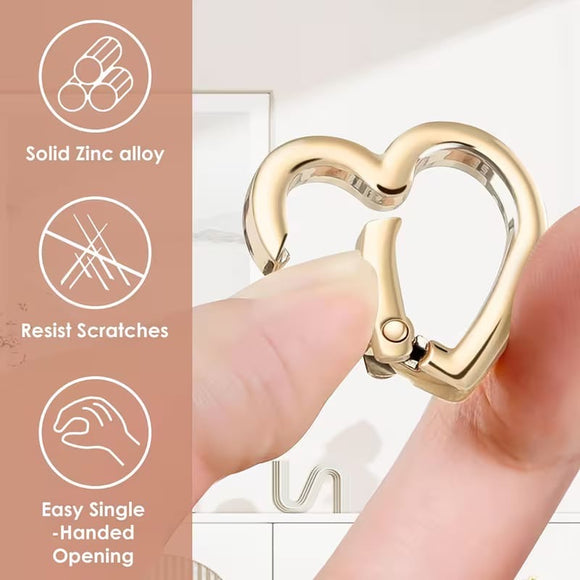 Heart snap clasp pair