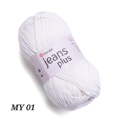 Buy white-my-01 YarnArt Jeans Plus