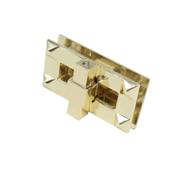 Metal Purse Twist Lock, Pyramid Studded Rectangular Turn Lock Clasp Closure for Handbags, Clutches, and Shoulder Bags - 0
