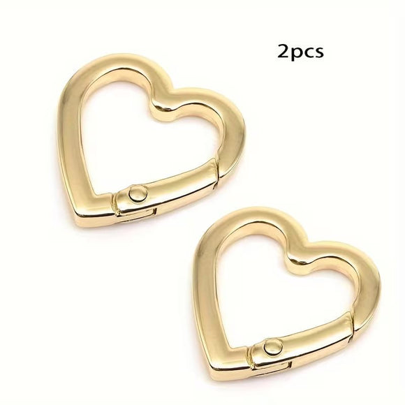 Heart snap clasp pair