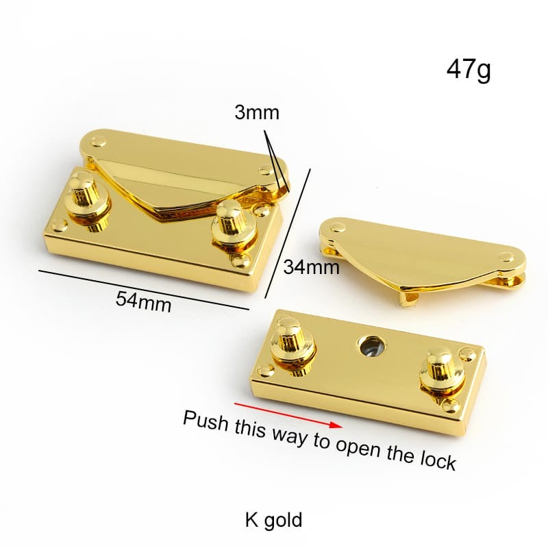 Golden-tone Metal Tuck Lock Clasp