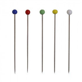 Pack of multicolor glass head sewing pins