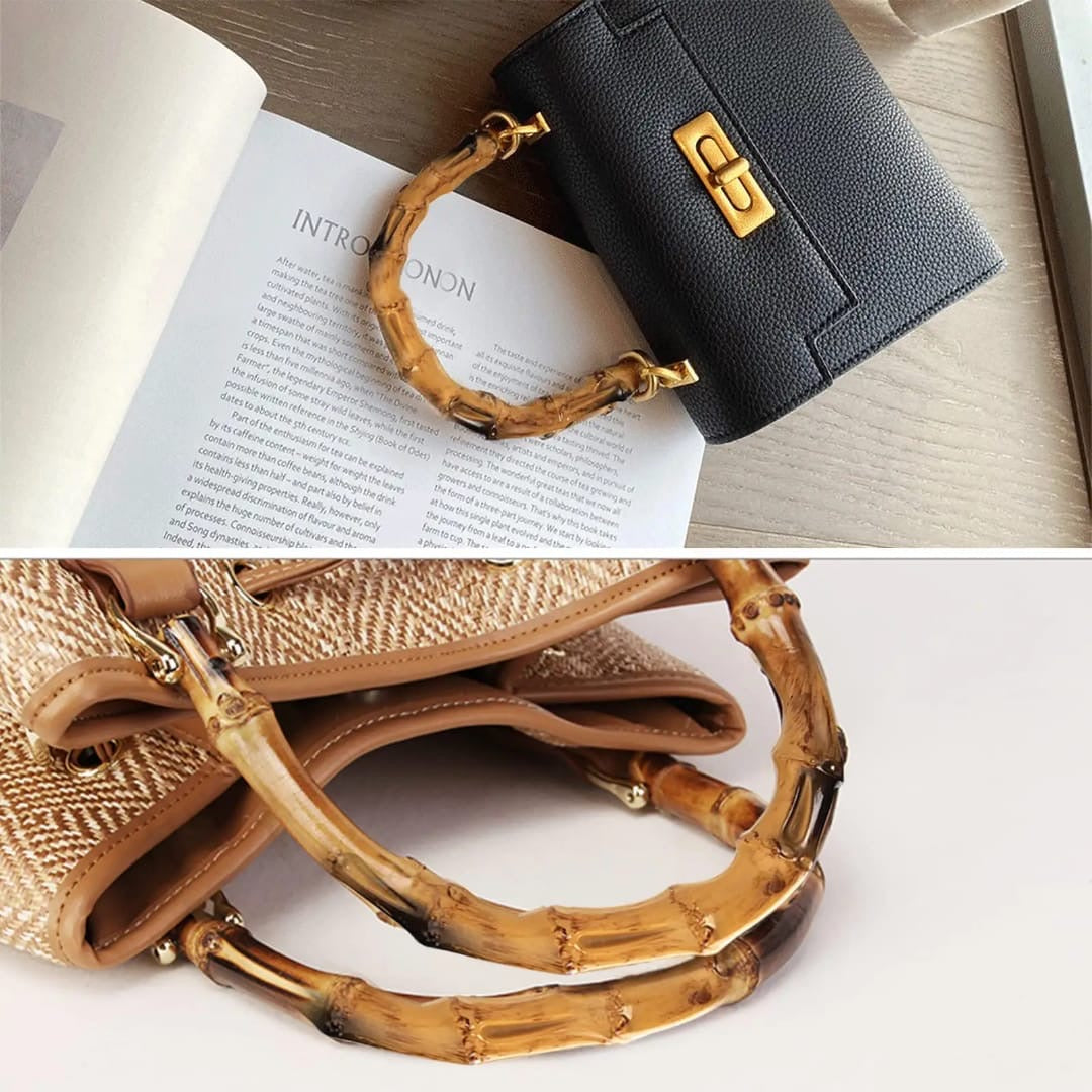 U-shaped bamboo Style bag handles(Pair) - 0