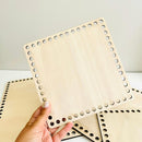 Square Wooden Crochet Basket Base-2