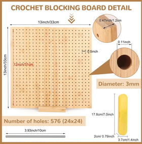 Acheter 33cmx33cm Wooden Blocking Board used for Knitting and Crochet projects