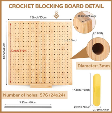Acheter 33cmx33cm Wooden Blocking Board used for Knitting and Crochet projects