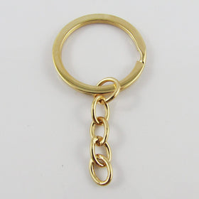split key rings with an attached link chain (10pcs)