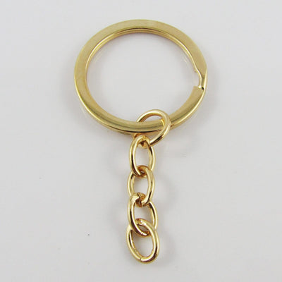 split key rings with an attached link chain (10pcs)