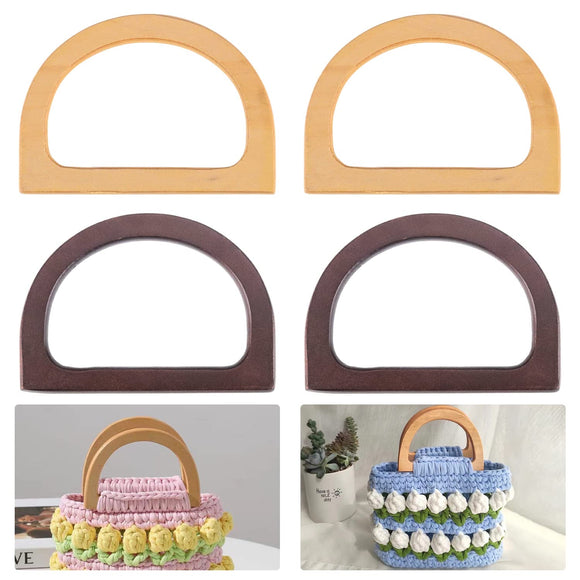 Handbag, Wooden Handle 12 x 8.5 cm