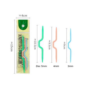 Plastic Curved Cable Needles (twist needles)(3 pcs)