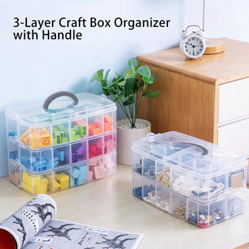 3-Layer Craft Box Organizer With Handle
