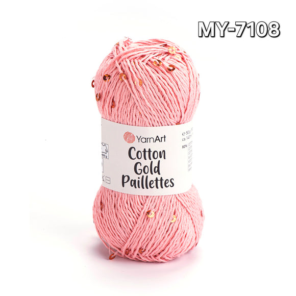 Cotton gold paillettes