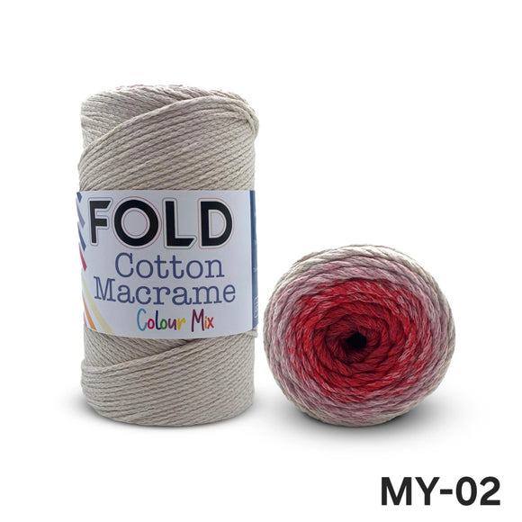 Fold Cotton macramé colour mix