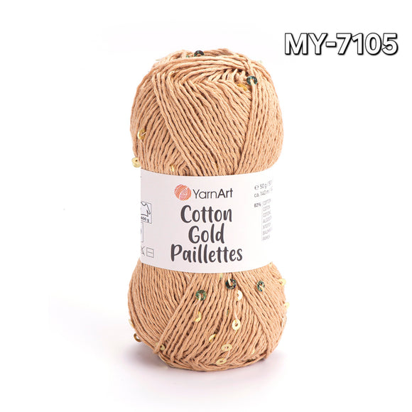Cotton gold paillettes
