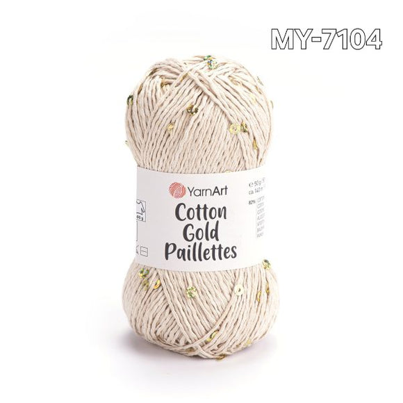 Cotton gold paillettes