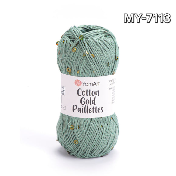 Cotton gold paillettes