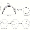 Metal clasp for handbag, arc frame, for coins, sewing, hardware.-1