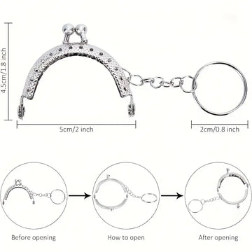 Metal clasp for handbag, arc frame, for coins, sewing, hardware.